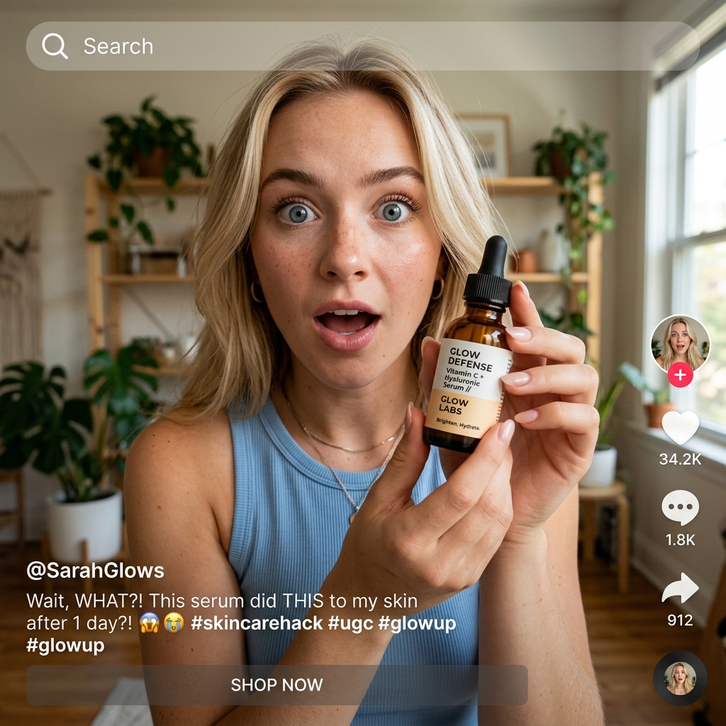 Skincare Shocked Reaction Ad